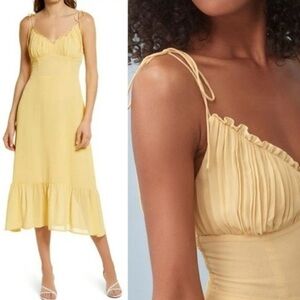 Reformation Yellow Embry Midi Dress